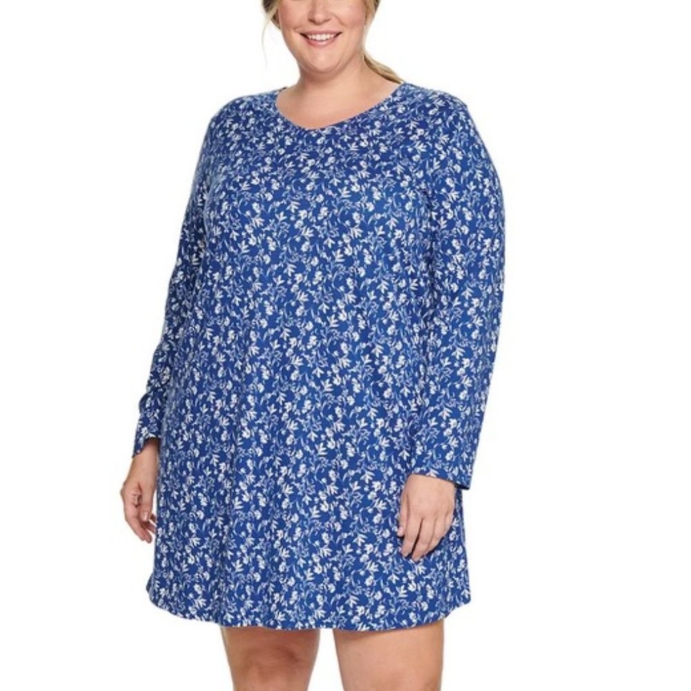 Croft & Barrow Floral Long Sleeve Sleepshirt 1X